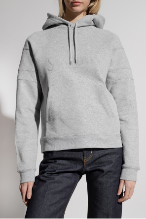 Grey Hoodie with logo Saint Laurent saint laurent draped style